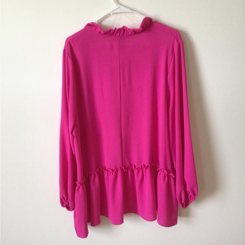 Women's Pink Ruffled Top - Picture 2 of 6